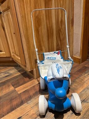 Vintage Smurf doll stroller -rare